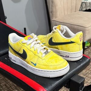 Nike Air Force 1 Yellow and Black Sneakers